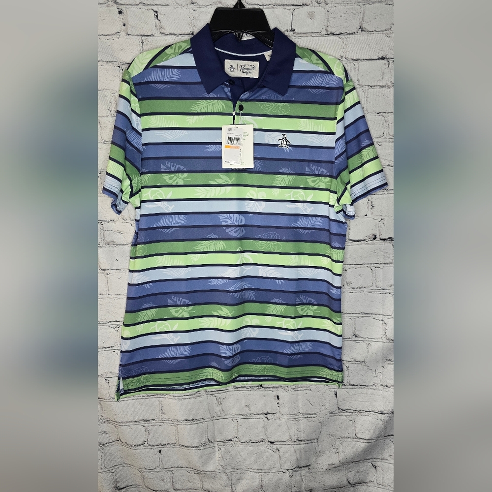 Original Penguin Men's Striped Golf Resort Polo Size‎ Small NWT